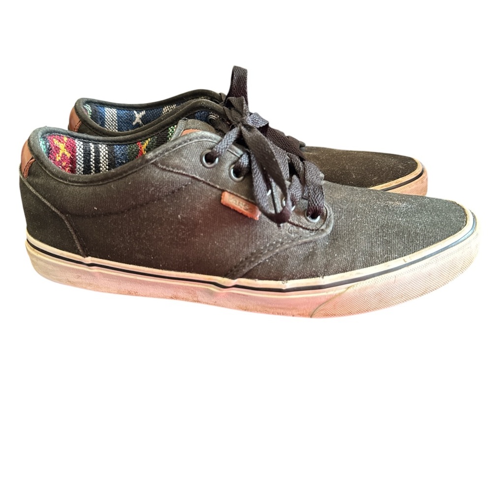 Vans Black Canvas Sneakers with white sole
